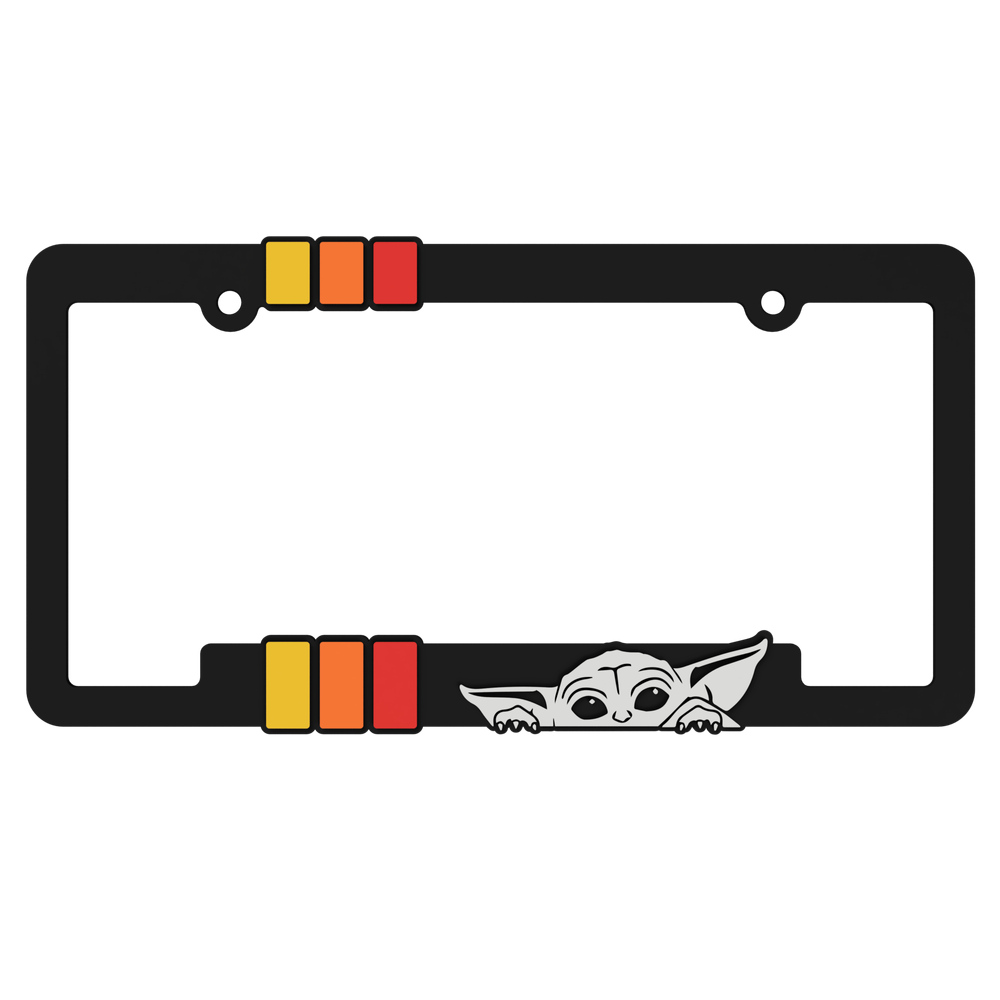 アルミフレーム、ヨーダ Retro Yoda License Plate Frame Bracket — Custom Car Gear MODS